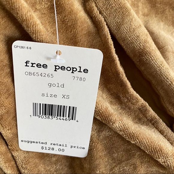 FREE PEOPLE Wide Leg Velour Crushed Velvet Pants - Picture 5 of 6